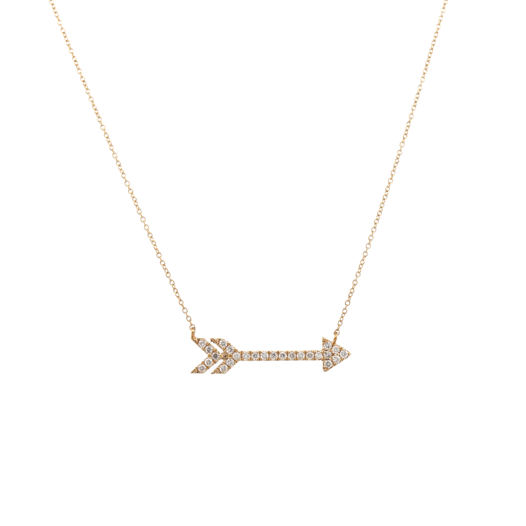 14K Arrow Diamond Necklace Necklaces IceLink-CAL 14K Gold  
